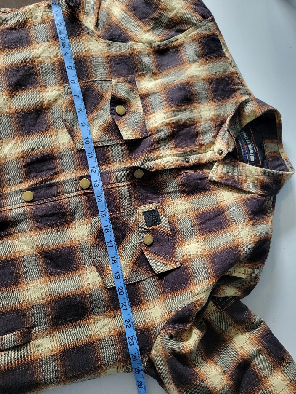 All American Roughneck Men's Plaid Work Jacket Brown & Tan L - Picture 5 of 9